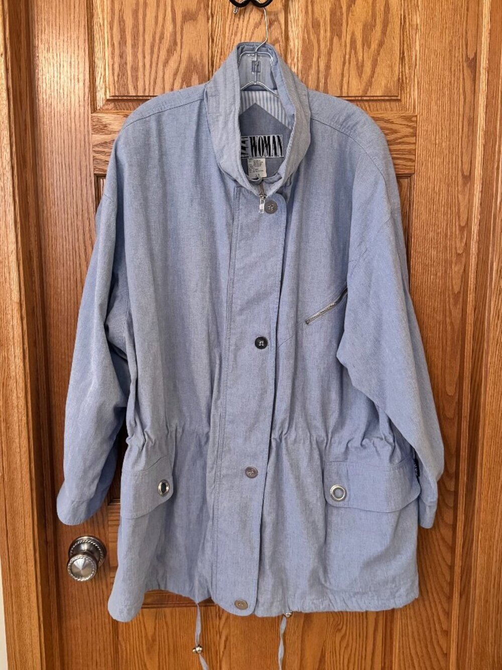 Izzi Women's Parka Jacket Full Zip Hooded 3X Blue